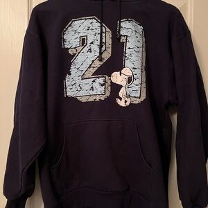 Snoopy 21 Black and Blue Graphic Sweatshirt / hoodie
